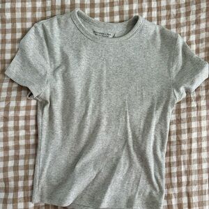 Abercrombie & Fitch Heather Gray Ribbed Top